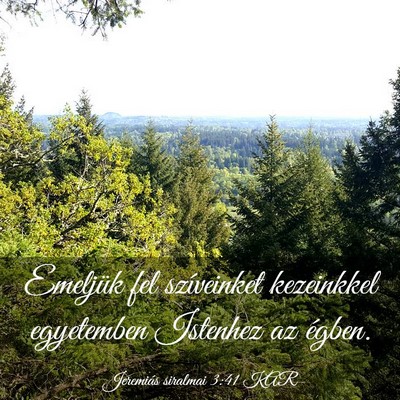 Picture 03 - Jeremiás siralmai 3:41 KAR - Emeljük fel szíveinket kezeinkkel egyetemben - Bible Verse Picture