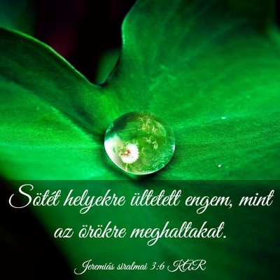Picture 03 - Jeremiás siralmai 3:6 KAR - Sötét helyekre ültetett engem, mint az - Bible Verse Picture