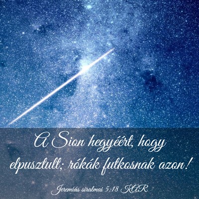 Picture 03 - Jeremiás siralmai 5:18 KAR - A Sion hegyéért, hogy elpusztult; rókák - Bible Verse Picture