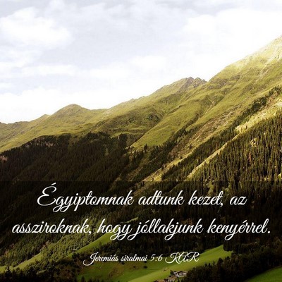 Picture 03 - Jeremiás siralmai 5:6 KAR - Égyiptomnak adtunk kezet, az assziroknak, hogy - Bible Verse Picture