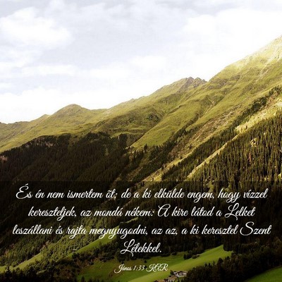 Picture 03 - János 1:33 KAR - És én nem ismertem õt; de a ki elkülde engem, - Bible Verse Picture