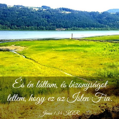 Picture 03 - János 1:34 KAR - És én láttam, és bizonyságot tettem, hogy ez - Bible Verse Picture