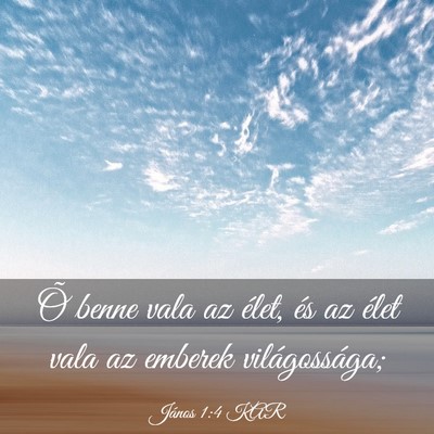 Picture 03 - János 1:4 KAR - Õ benne vala az élet, és az élet vala az - Bible Verse Picture