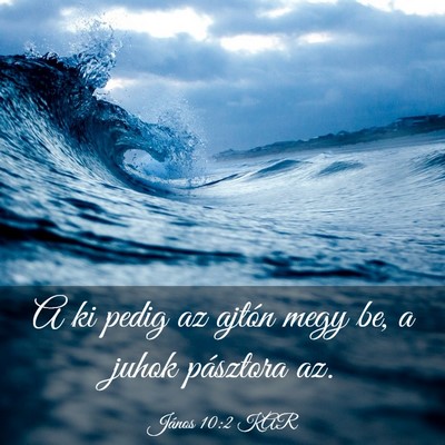 Picture 03 - János 10:2 KAR - A ki pedig az ajtón megy be, a juhok pásztora - Bible Verse Picture