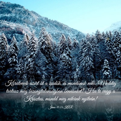 Picture 03 - János 10:24 KAR - Körülvevék azért õt a zsidók, és mondának - Bible Verse Picture