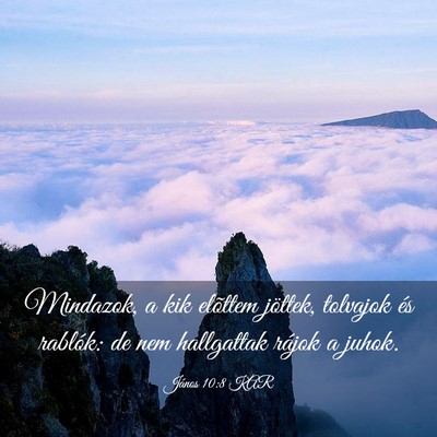 Picture 03 - János 10:8 KAR - Mindazok, a kik elõttem jöttek, tolvajok és - Bible Verse Picture