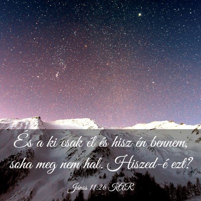 Picture 03 - János 11:26 KAR - És a ki csak él és hisz én bennem, soha meg - Bible Verse Picture