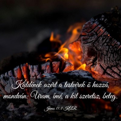 Picture 03 - János 11:3 KAR - Küldének azért a testvérek õ hozzá, - Bible Verse Picture