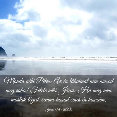 Picture 03 - János 13:8 KAR - Monda néki Péter: Az én lábaimat nem mosod - Bible Verse Picture