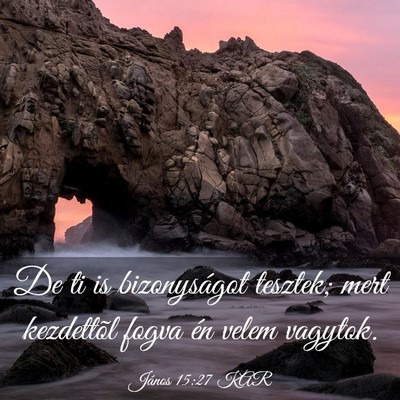 Picture 03 - János 15:27 KAR - De ti is bizonyságot tesztek; mert kezdettõl - Bible Verse Picture