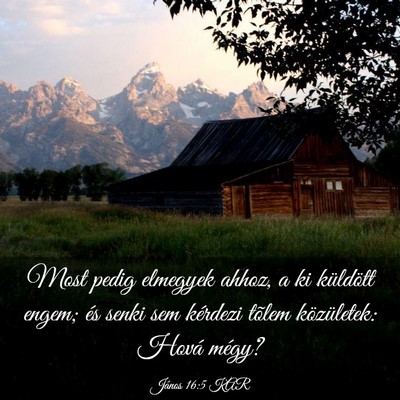 Picture 03 - János 16:5 KAR - Most pedig elmegyek ahhoz, a ki küldött engem; - Bible Verse Picture
