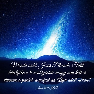 Picture 03 - János 18:11 KAR - Monda azért Jézus Péternek: Tedd hüvelyébe a - Bible Verse Picture