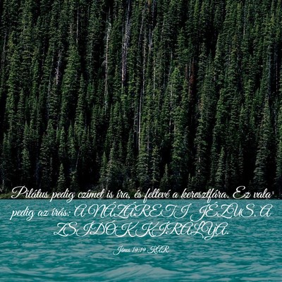 Picture 03 - János 19:19 KAR - Pilátus pedig czímet is íra, és feltevé a - Bible Verse Picture