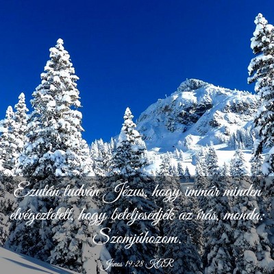 Picture 03 - János 19:28 KAR - Ezután tudván Jézus, hogy immár minden - Bible Verse Picture