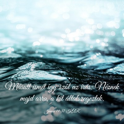 Picture 03 - János 19:37 KAR - Másutt ismét így szól az írás: Néznek majd - Bible Verse Picture