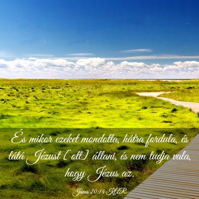 Picture 03 - János 20:14 KAR - És mikor ezeket mondotta, hátra fordula, és - Bible Verse Picture