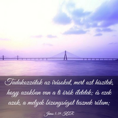 Picture 03 - János 5:39 KAR - Tudakozzátok az írásokat, mert azt hiszitek, - Bible Verse Picture