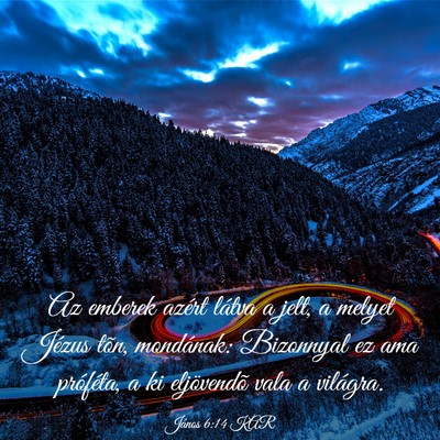 Picture 03 - János 6:14 KAR - Az emberek azért látva a jelt, a melyet Jézus - Bible Verse Picture