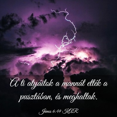 Picture 03 - János 6:49 KAR - A ti atyáitok a mannát ették a pusztában, és - Bible Verse Picture