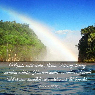 Picture 03 - János 6:53 KAR - Monda azért nékik Jézus: Bizony, bizony mondom - Bible Verse Picture