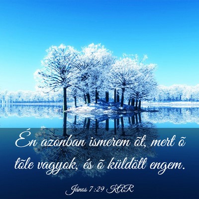 Picture 03 - János 7:29 KAR - Én azonban ismerem õt, mert õ tõle vagyok, - Bible Verse Picture