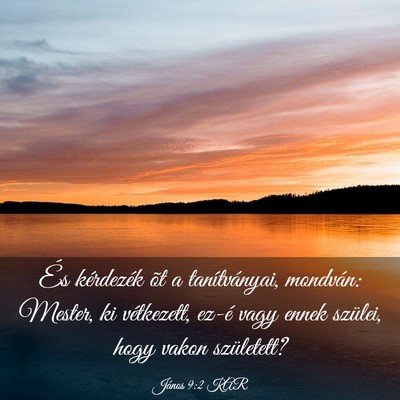 Picture 03 - János 9:2 KAR - És kérdezék õt a tanítványai, mondván: - Bible Verse Picture