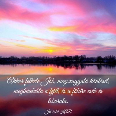 Picture 03 - Jób 1:20 KAR - Akkor felkele Jób, megszaggatá köntösét, - Bible Verse Picture