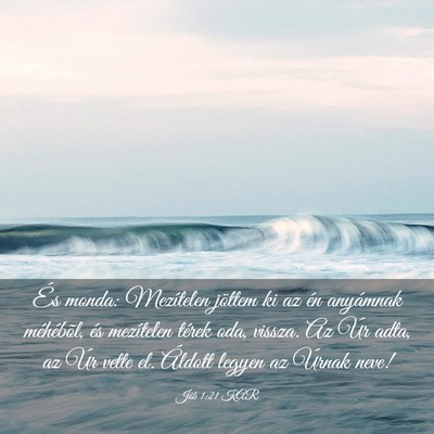 Picture 03 - Jób 1:21 KAR - És monda: Mezítelen jöttem ki az én anyámnak - Bible Verse Picture