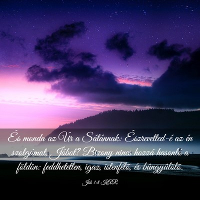 Picture 03 - Jób 1:8 KAR - És monda az Úr a Sátánnak: Észrevetted-é az - Bible Verse Picture
