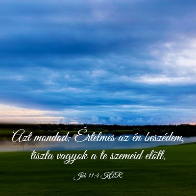 Picture 03 - Jób 11:4 KAR - Azt mondod: Értelmes az én beszédem, tiszta - Bible Verse Picture
