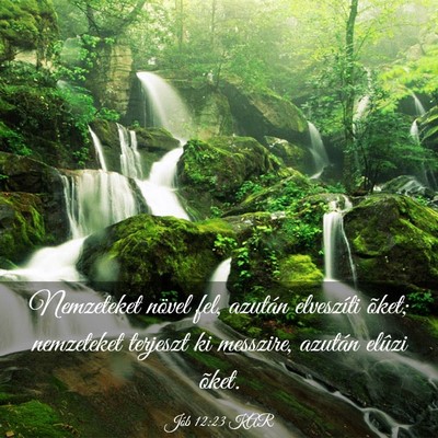 Picture 03 - Jób 12:23 KAR - Nemzeteket növel fel, azután elveszíti õket; - Bible Verse Picture