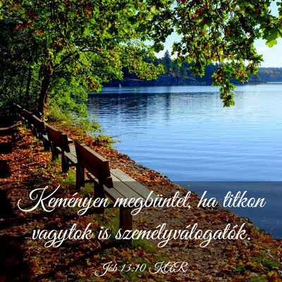 Picture 03 - Jób 13:10 KAR - Keményen megbüntet, ha titkon vagytok is - Bible Verse Picture