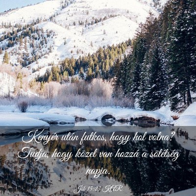 Picture 03 - Jób 15:23 KAR - Kenyér után futkos, hogy hol volna? Tudja, hogy - Bible Verse Picture