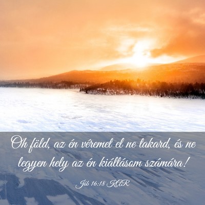 Picture 03 - Jób 16:18 KAR - Oh föld, az én véremet el ne takard, és ne - Bible Verse Picture