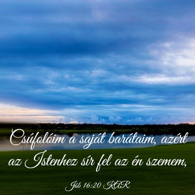 Picture 03 - Jób 16:20 KAR - Csúfolóim a saját barátaim, azért az - Bible Verse Picture
