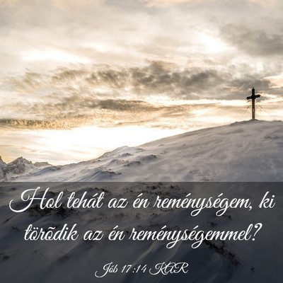 Picture 03 - Jób 17:14 KAR - Hol tehát az én reménységem, ki törõdik az - Bible Verse Picture