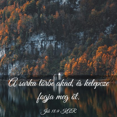 Picture 03 - Jób 18:9 KAR - A sarka tõrbe akad, és kelepcze fogja meg - Bible Verse Picture