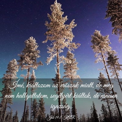 Picture 03 - Jób 19:7 KAR - Ímé, kiáltozom az erõszak miatt, de meg nem - Bible Verse Picture