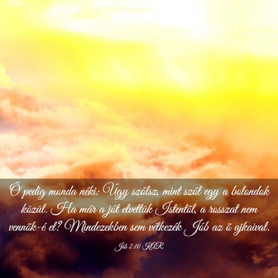 Picture 03 - Jób 2:10 KAR - Õ pedig monda néki: Úgy szólsz, mint szól - Bible Verse Picture
