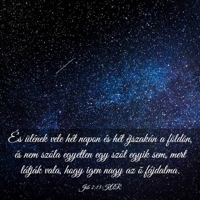 Picture 03 - Jób 2:13 KAR - És ülének vele hét napon és hét éjszakán - Bible Verse Picture