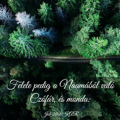 Picture 03 - Jób 20:1 KAR - Felele pedig a Naamából való Czófár, és - Bible Verse Picture