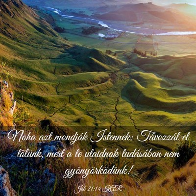 Picture 03 - Jób 21:14 KAR - Noha azt mondják Istennek: Távozzál el - Bible Verse Picture