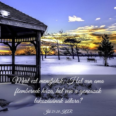 Picture 03 - Jób 21:28 KAR - Mert ezt mondjátok: Hol van ama fõembernek - Bible Verse Picture