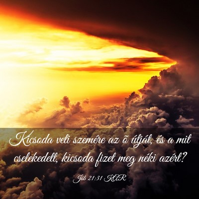 Picture 03 - Jób 21:31 KAR - Kicsoda veti szemére az õ útját, és a mit - Bible Verse Picture
