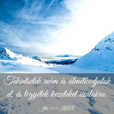 Picture 03 - Jób 21:5 KAR - Tekintsetek reám és álmélkodjatok el, és - Bible Verse Picture