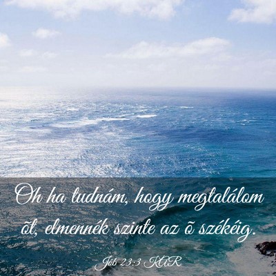 Picture 03 - Jób 23:3 KAR - Oh ha tudnám, hogy megtalálom õt, elmennék - Bible Verse Picture