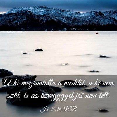 Picture 03 - Jób 24:21 KAR - A ki megrontotta a meddõt, a ki nem szül, és - Bible Verse Picture