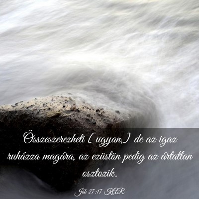 Picture 03 - Jób 27:17 KAR - Összeszerezheti [ugyan,] de az igaz ruházza - Bible Verse Picture