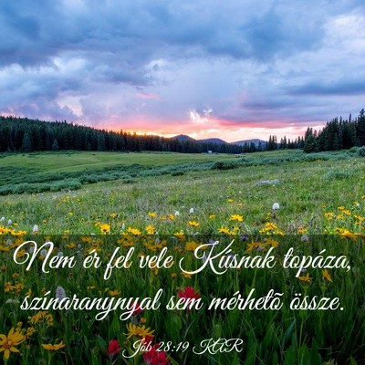 Picture 03 - Jób 28:19 KAR - Nem ér fel vele Kúsnak topáza, színaranynyal - Bible Verse Picture
