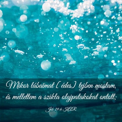 Picture 03 - Jób 29:6 KAR - Mikor lábaimat [édes] tejben mostam, és - Bible Verse Picture